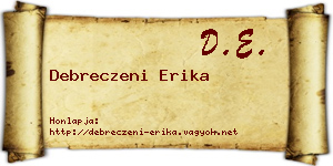 Debreczeni Erika névjegykártya